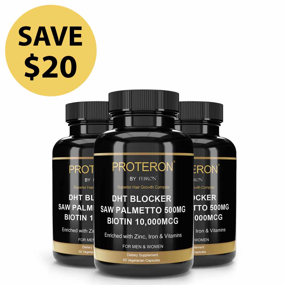 Febron Proteron natural Dht Blocker 3 In 1 Hair Loss Capsules