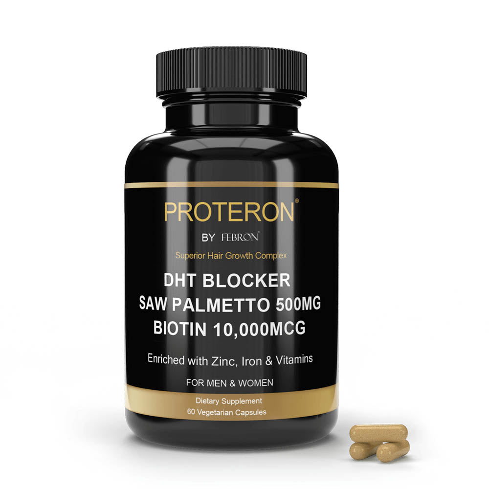 Febron DHT BLOCKER Saw Palmetto, Biotin 10,000 Hair Loss Capsules enriched with zinc iron and vitamins for men and women