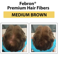 Load image into Gallery viewer, FEBRON Hair Fiber fill-in results for female with auburn hair loss at part line
