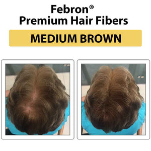 FEBRON Hair Fiber fill-in results for female with auburn hair loss at part line