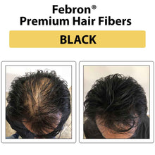 Load image into Gallery viewer, Using Febron Premium Hair Fibers in Black shade to instantly cover thinning hair and create a natural full look
