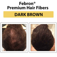Load image into Gallery viewer, Febron Dark Brown Hair Building Fibers results showing fuller and thicker hair coverage
