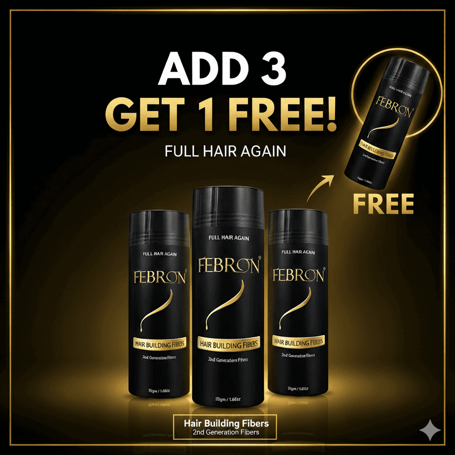 ADD 3 GET 1 For FREE Febron Premium  Hair Building Fibers