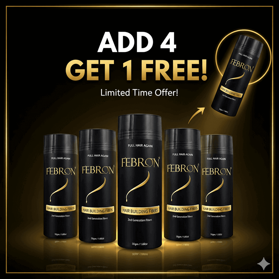 ADD 4 GET 1 For FREE Febron Premium  Hair Building Fibers