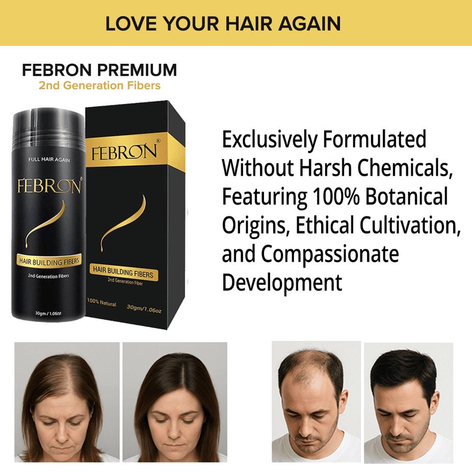 Febron Hair Building Fibers 30g 1.06oz - The Perfect Hair Loss Concealer For Men & Women