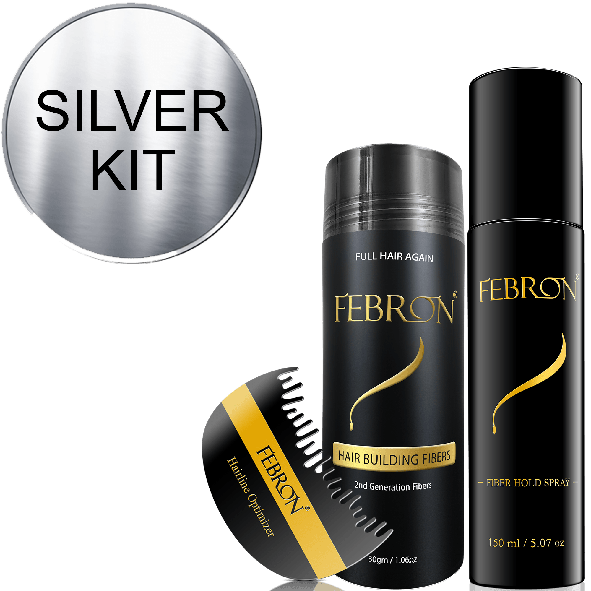 Febron® SILVER KIT 10% OFF | Hair Thickening Fibers Kit